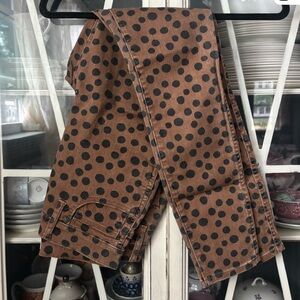 Madewell Brown Jeans with Black Polka Dots